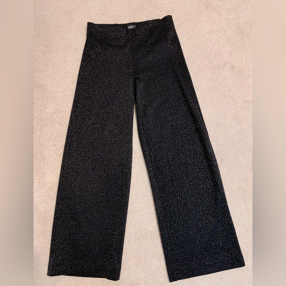 NWOT Loft Shimmer Wide Leg Cropped Ponte Pants